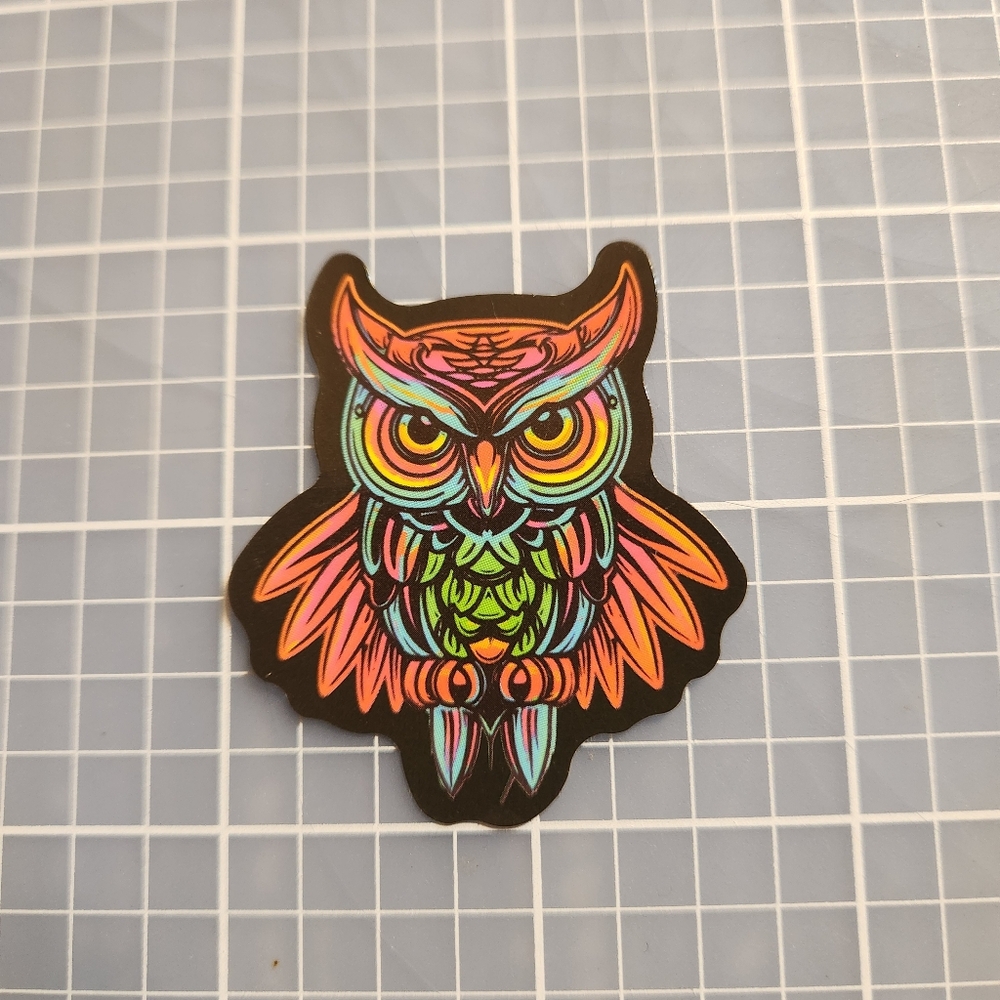10/$10 Sticker Neon Cartoon Graffiti  Vibrant Colors Owl